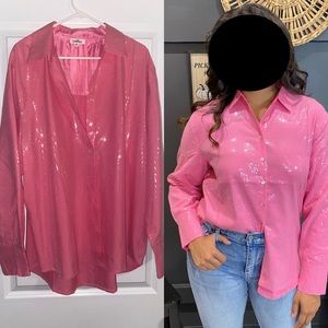 Pink sequin top